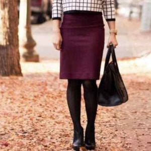 J crew burgundy💜 pencil skirt